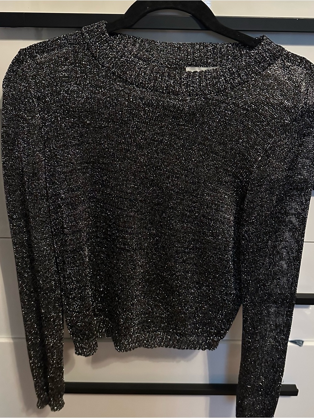 H&M Metallic Black Crewneck top - Women